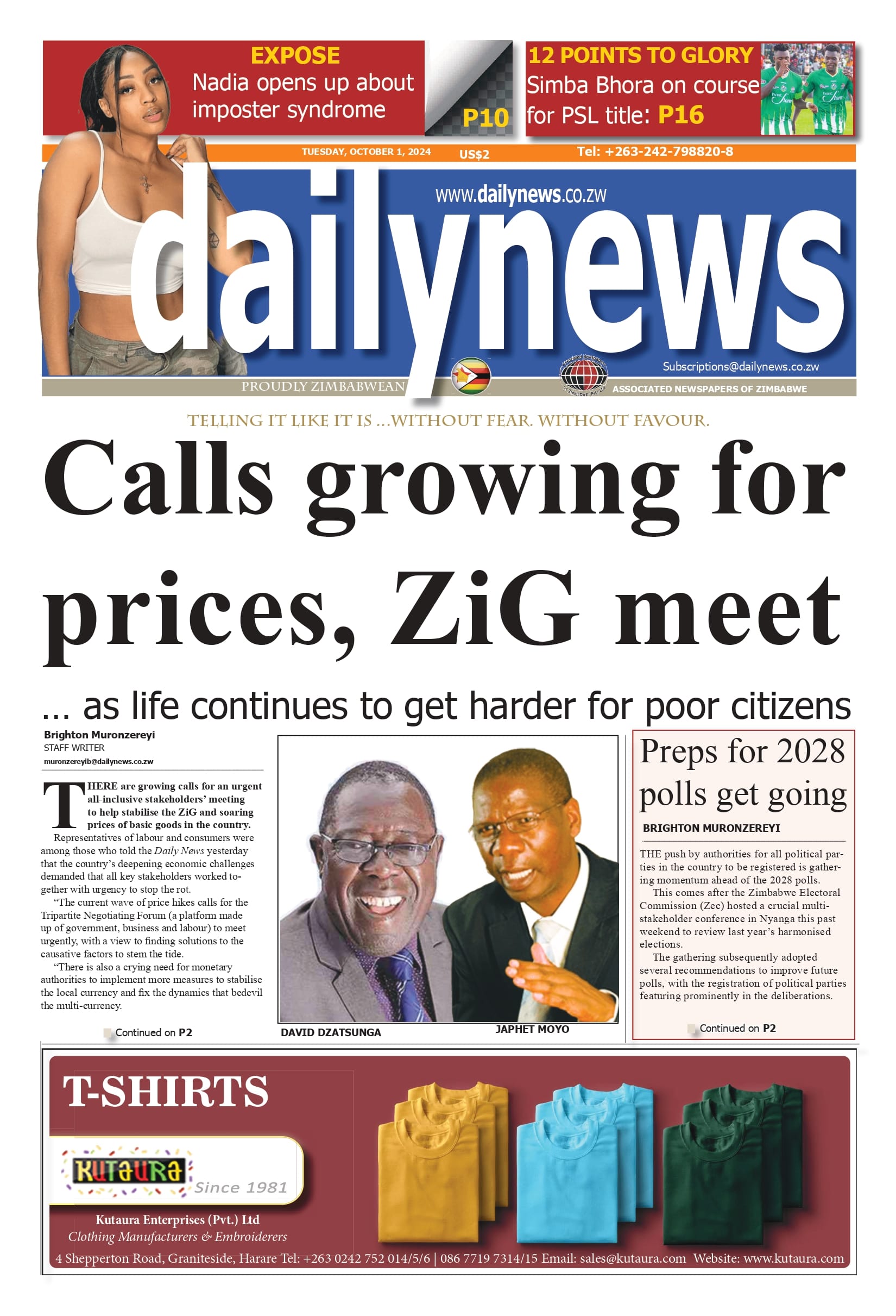 Tuesday 1 October, 2024